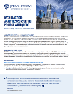 Image of Johns Hopkins Carey Business School Case Study on Data in Action: Analytics Consulting Project with QUODD
